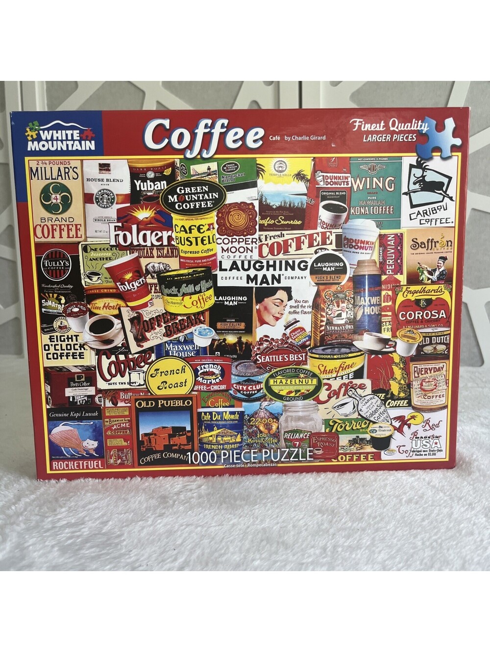 COFFEE LOVERS DREAM! White Mountain 1000 Piece Jigsaw Puzzle Charlie Girard